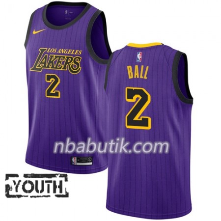 NBA Børn Trøje Los Angeles Lakers Lonzo Ball 2 2018-19 Nike City Edition Lilla Swingman